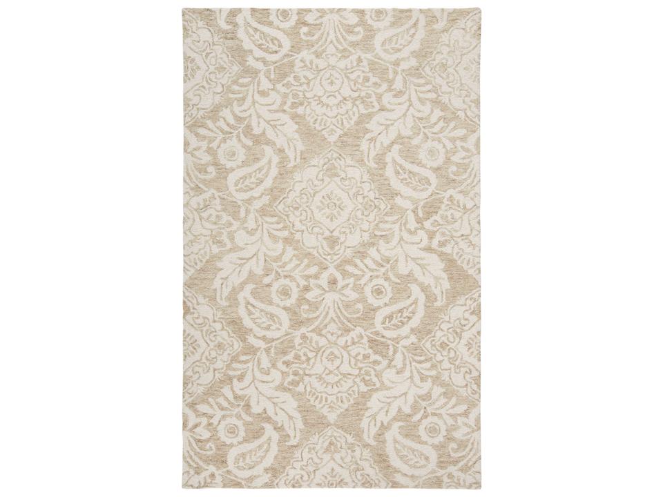 Belfort Area Rug Taupe and Ivory Hand-Tufted Wool