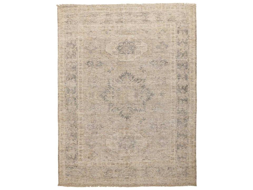Caldwell Hand Woven Wool and Viscose Area Rug in Sand