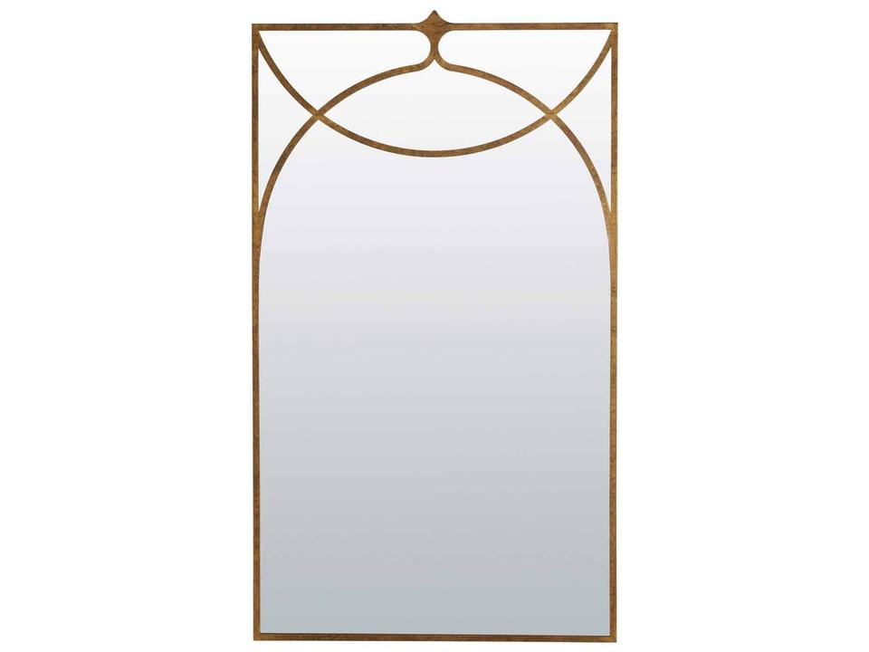Swan Gilded Gold Rectangle Wall Mirror with Art Deco Styling