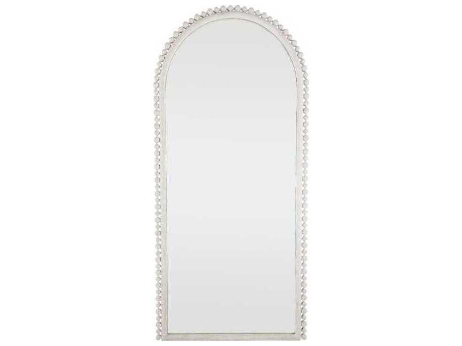 Belle Arched Floor Mirror Distressed White