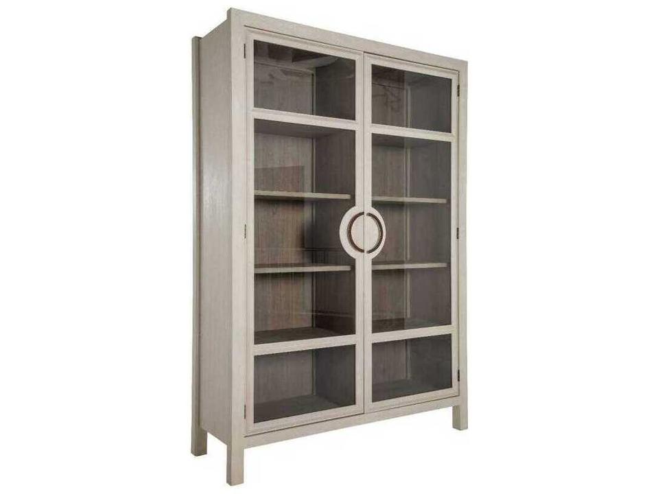 Elias Bronze Mindi Wood Accent Cabinet with Glass Doors