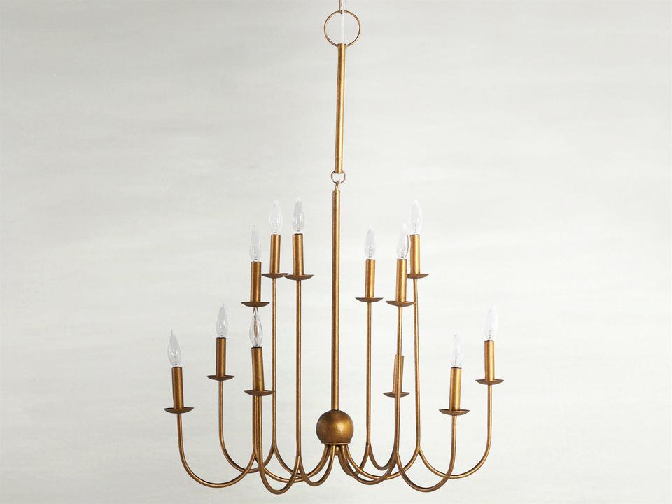 Snow 12-Light Candelabra Chandelier in Ashwell Gold