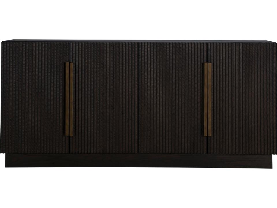 Diego 72-Inch Oak Wood Sideboard in Dark Stained with Antique Brass