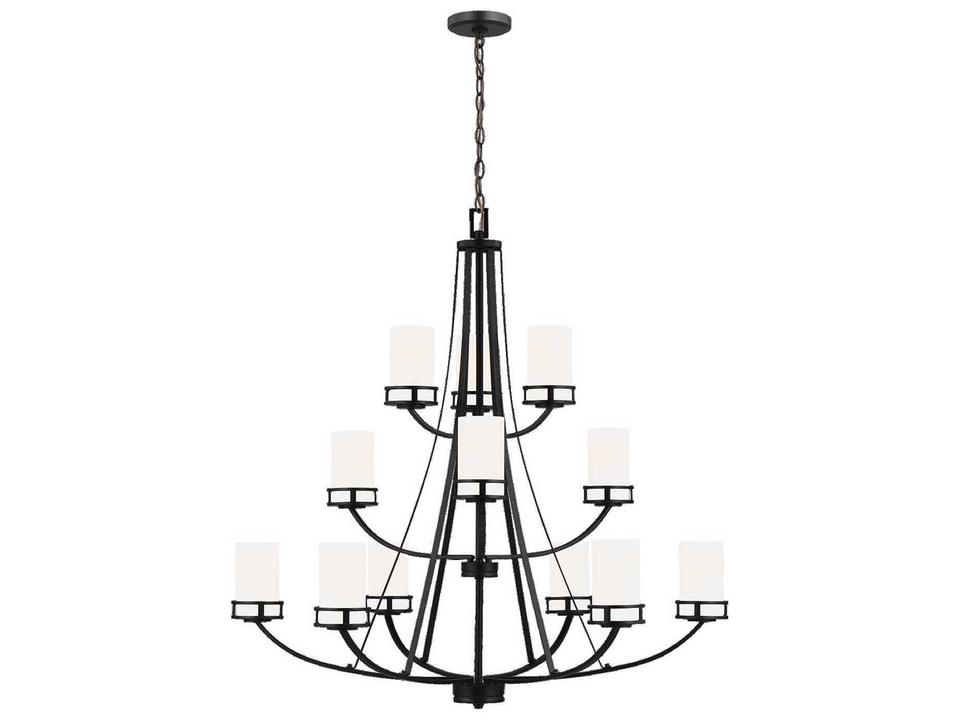 12-Light Robie Chandelier in Midnight Black
