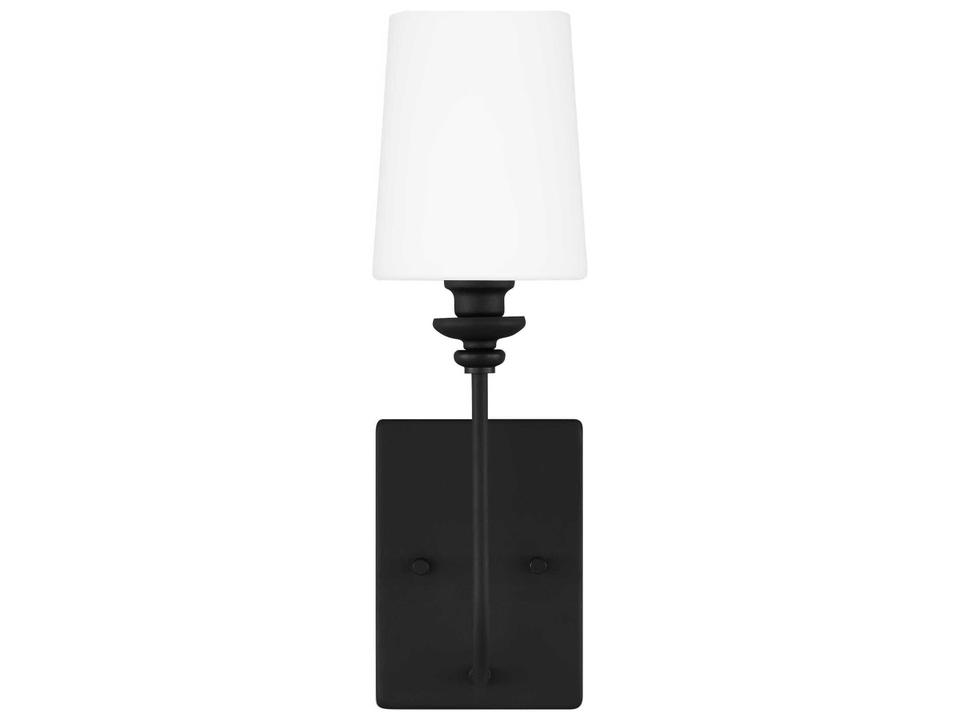 Bellevue 1-Light Wall Sconce in Midnight Black with Frosted Glass Shade