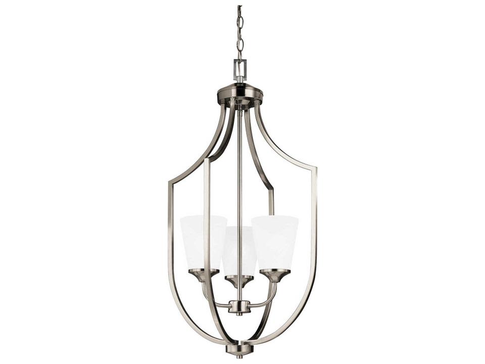 Hanford 3-Light Hall Foyer Pendant Light in Brushed Nickel