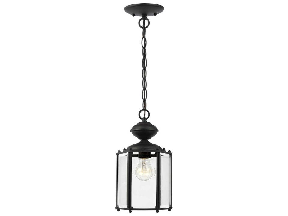 Classico 1-Light Outdoor Convertible Pendant Light in Black