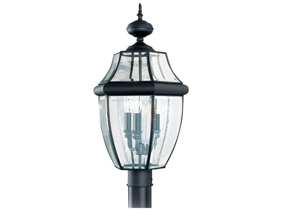 Lancaster 3-Light Outdoor Post Lantern in Black