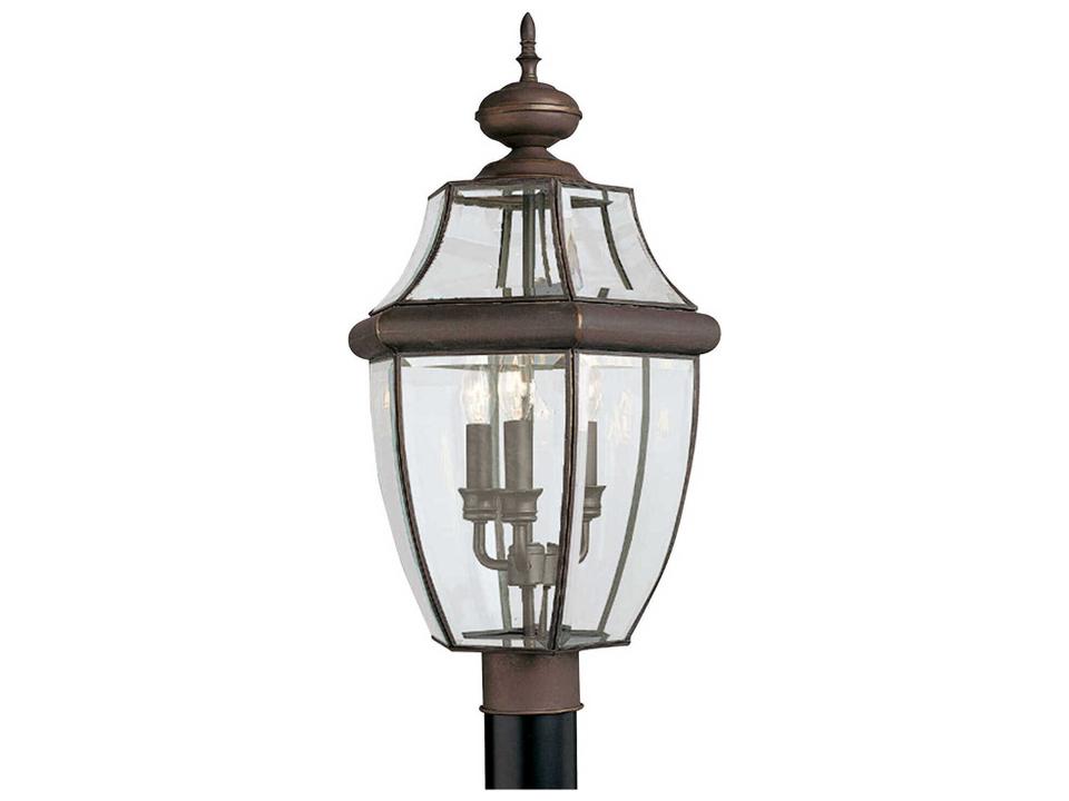3-Light Lancaster Outdoor Post Light in Antique Bronze