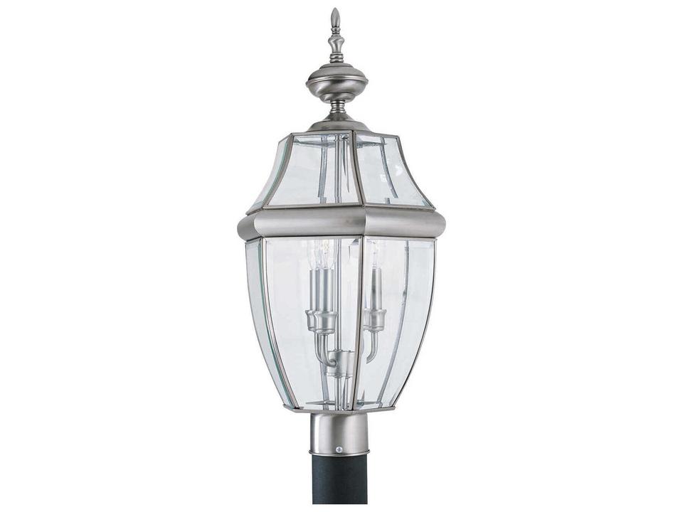 Lancaster 3-Light Outdoor Post Light in Antique Brushed Nickel
