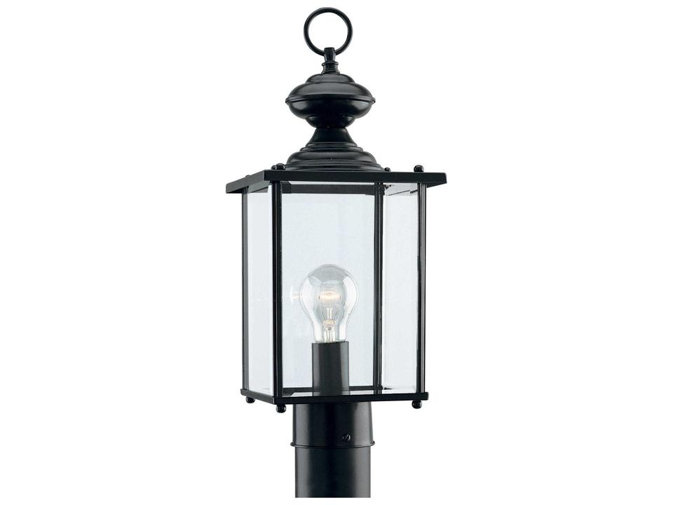 Jamestowne 1-Light Outdoor Post Lantern in Black