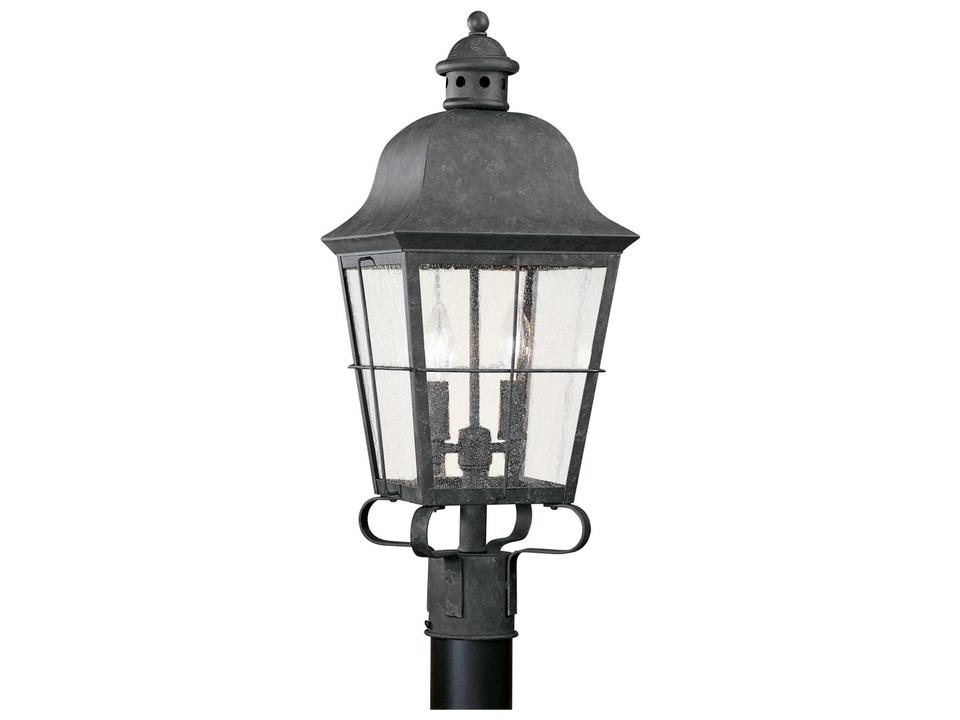 Chatham 2-Light Outdoor Post Lantern in Oxidized Bronze
