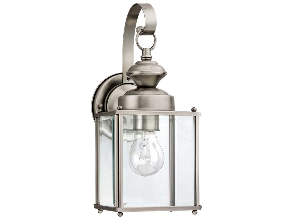 Jamestowne 1-Light Outdoor Wall Lantern in Antique Brushed Nickel
