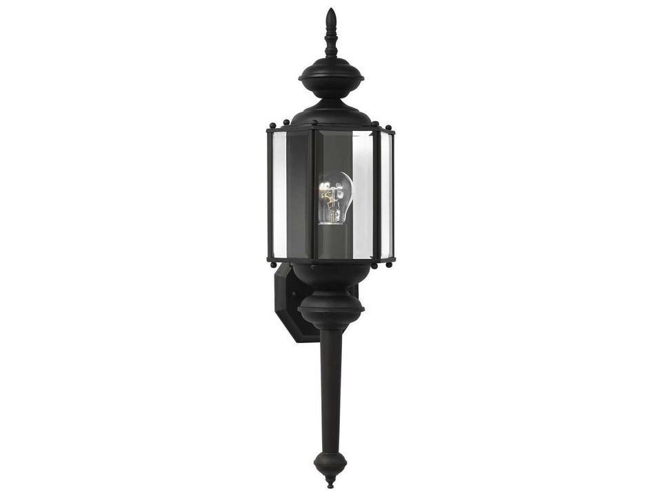 Classico 1-Light Outdoor Wall Lantern in Black