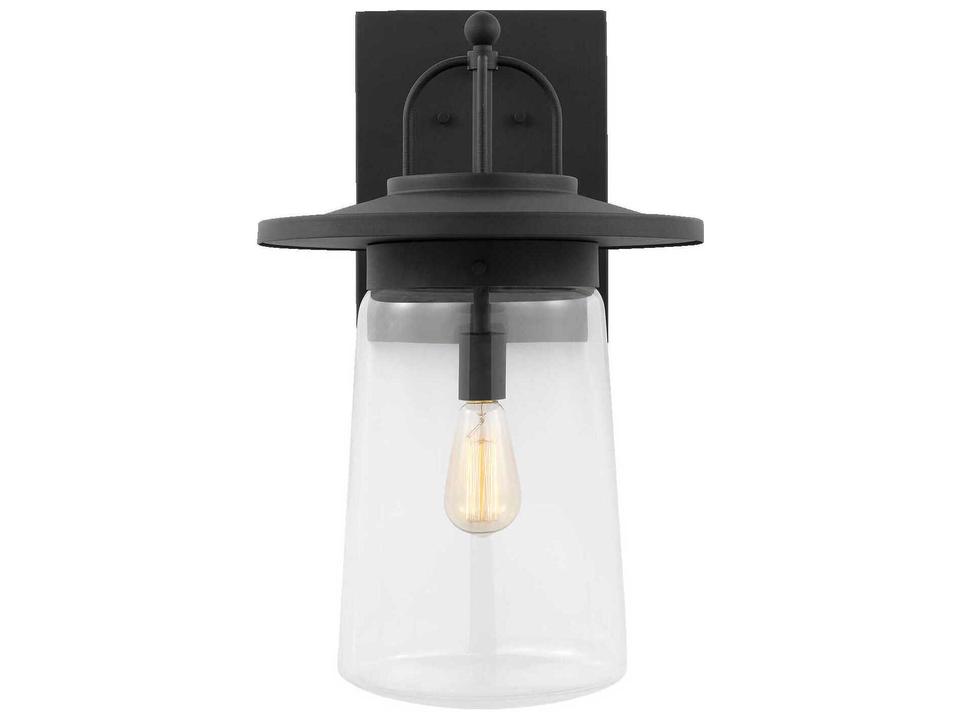 Tybee 1-Light Outdoor Wall Lantern in Black