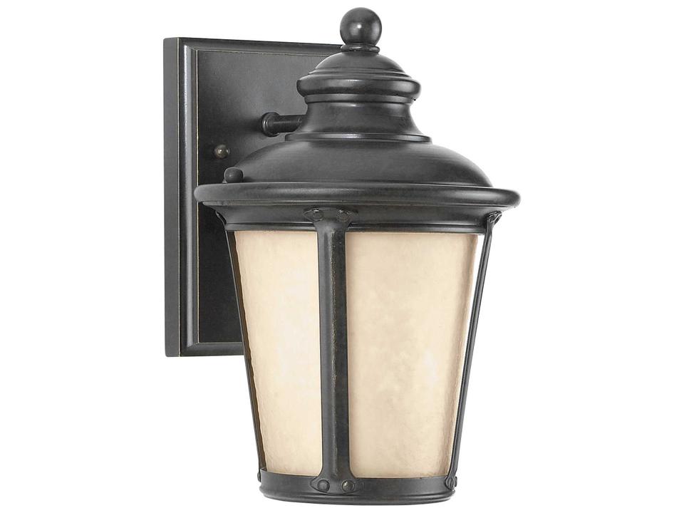 Cape May 1-Light Outdoor Wall Lantern in Burled Iron