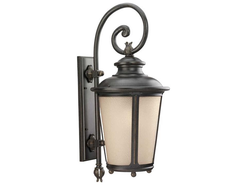 Cape May 1-Light Outdoor Wall Lantern in Burled Iron
