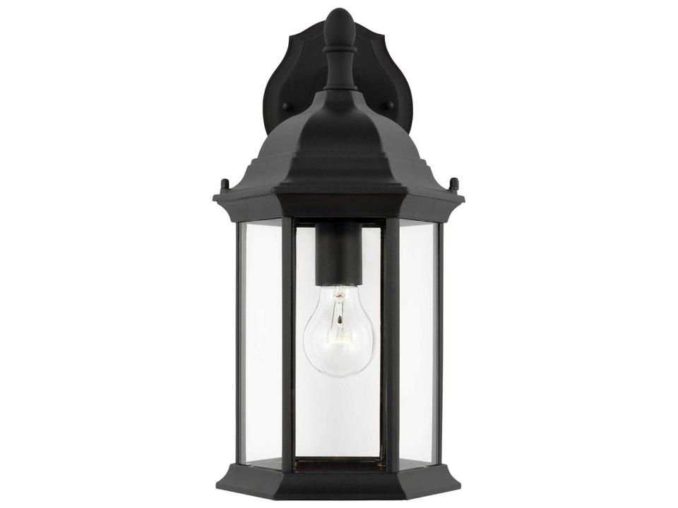 Sevier 1-Light Outdoor Wall Lantern in Black