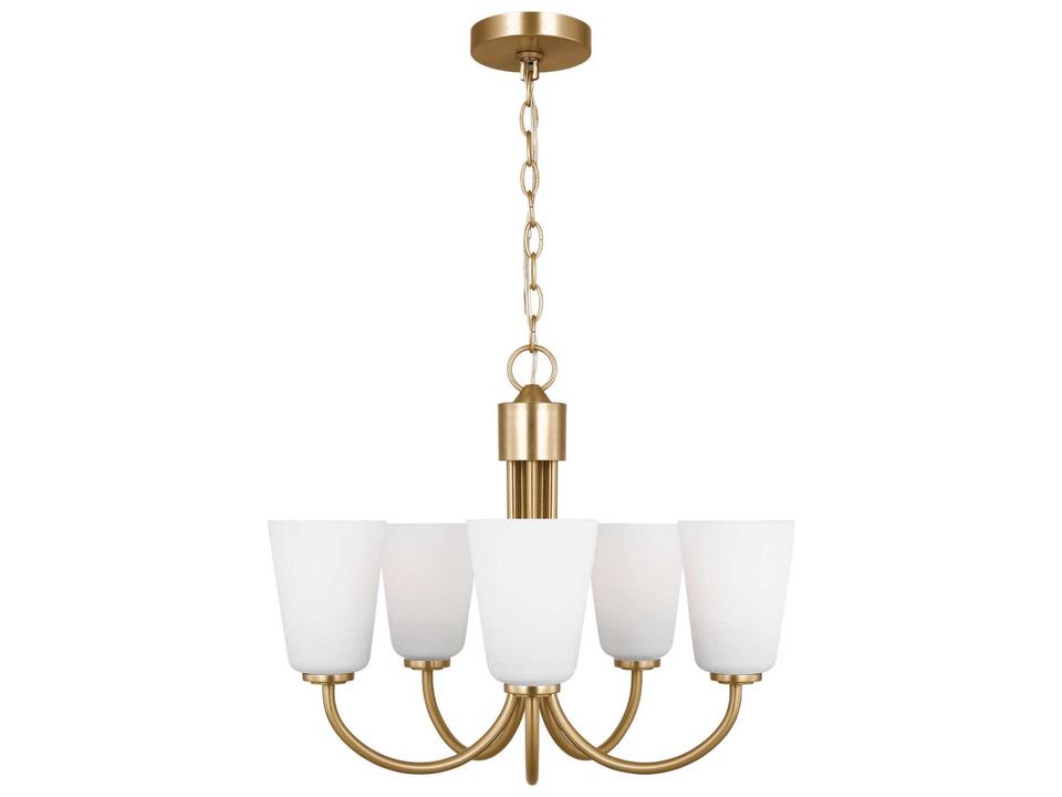Miles 5-Light Satin Brass Bell Chandelier