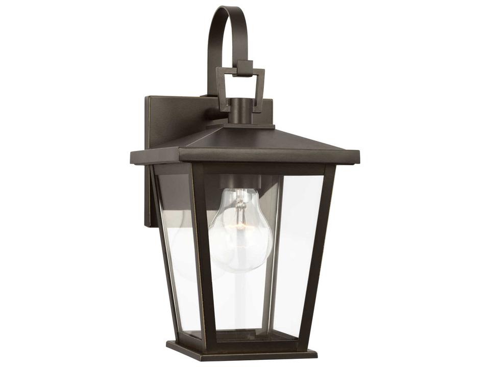 Linton 1-Light Outdoor Wall Lantern in Antique Bronze