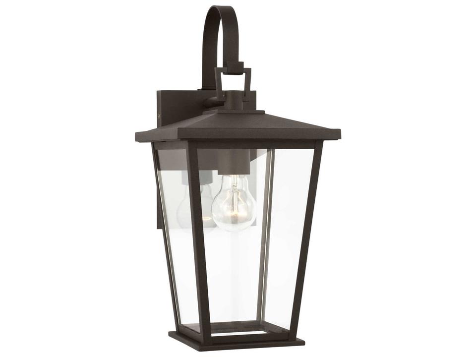 Linton 1-Light Outdoor Wall Lantern in Textured Black