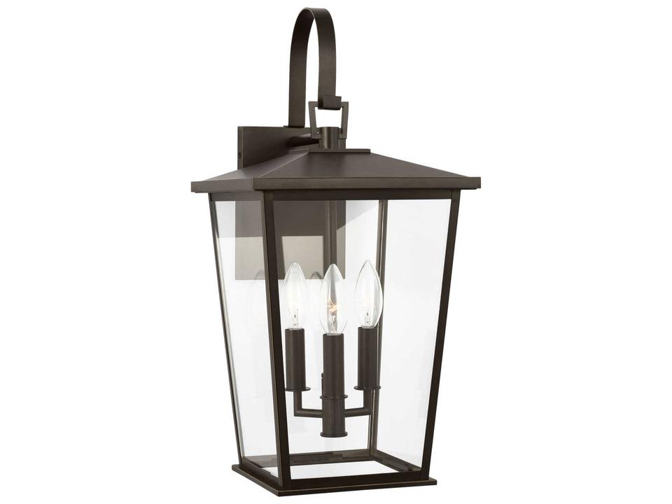 Linton 3-Light Outdoor Wall Lantern in Antique Bronze