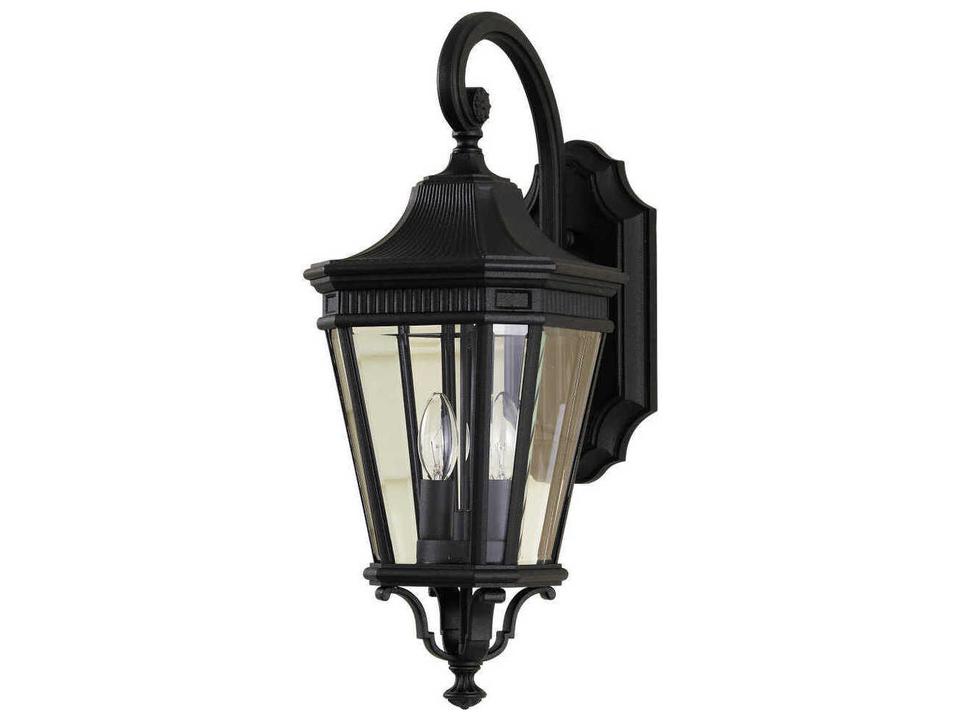 Two-Light Cotswold Lane Outdoor Wall Sconce in Black