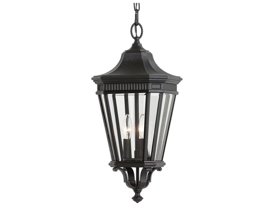 Cotswold Lane 3-Light Outdoor Hanging Light in Black