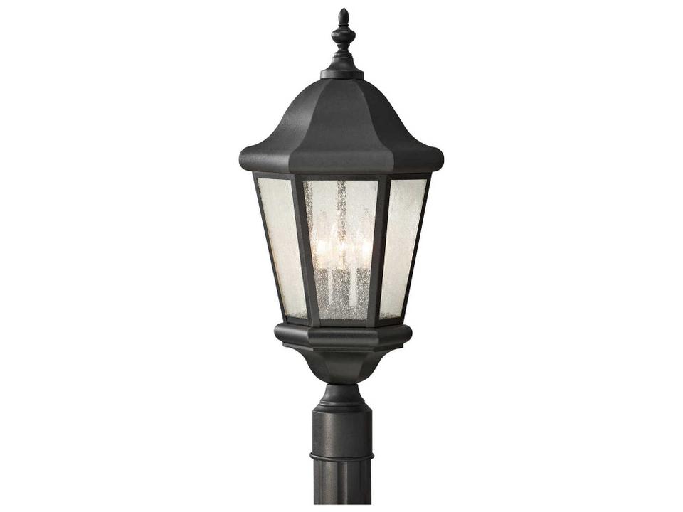 Martinsville 3-Light Outdoor Post Lantern in Black