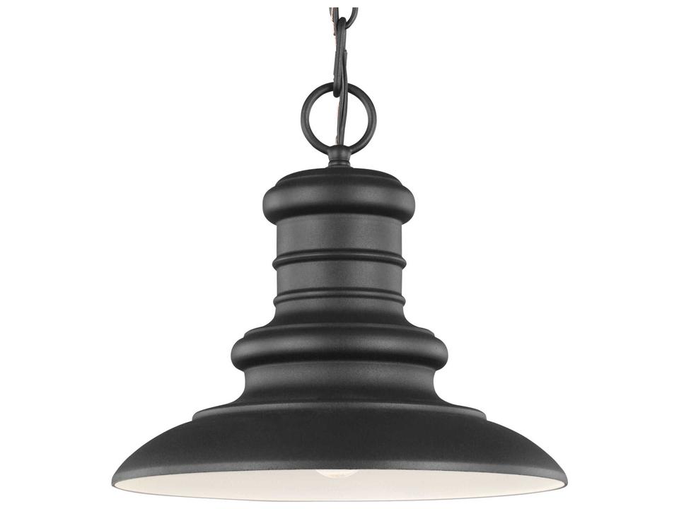 Redding Station 1-Light Outdoor Pendant Light in Textured Black