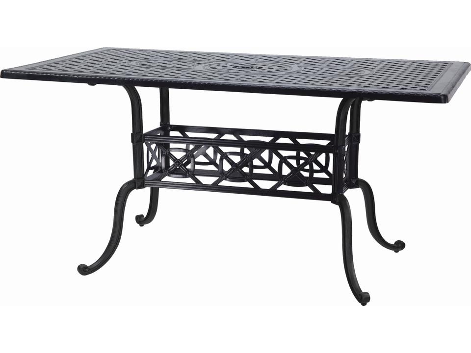 Grand Terrace Cast Aluminum Rectangular Outdoor Bar Table with Umbrella Hole