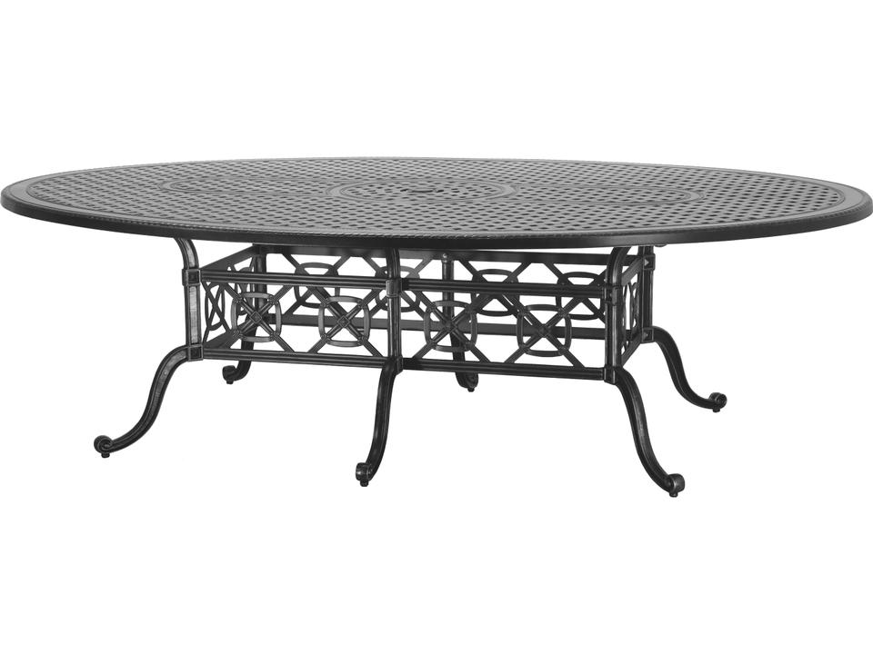 Grand Terrace Cast Aluminum Geo Counter Gathering Table with Umbrella Hole