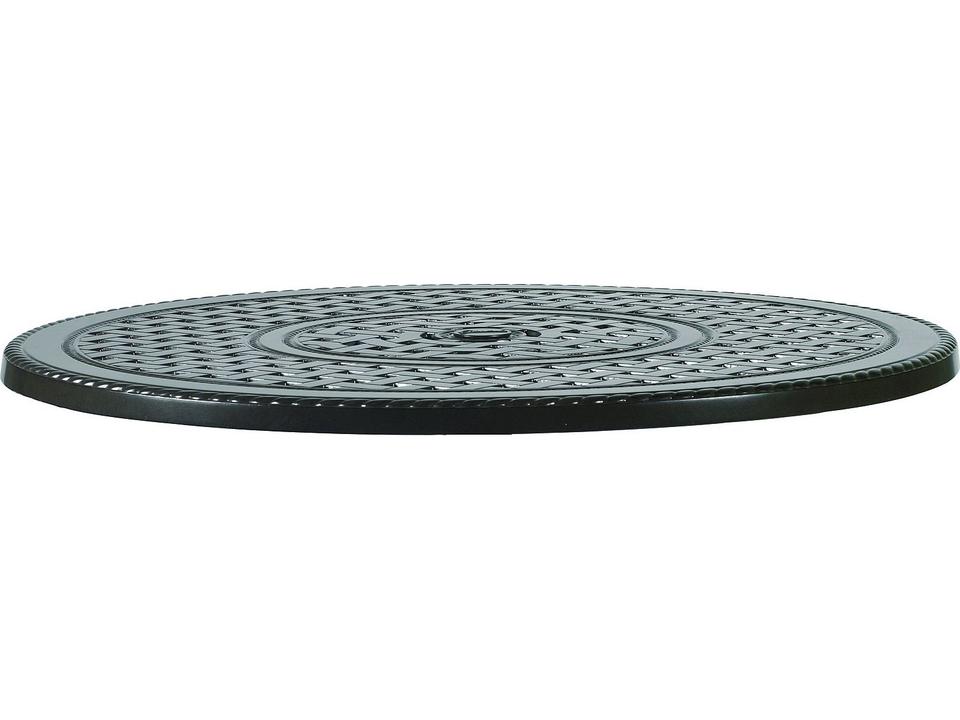 Grand Terrace Table Cast Aluminum Round Pedestal Table Top with Umbrella Hole