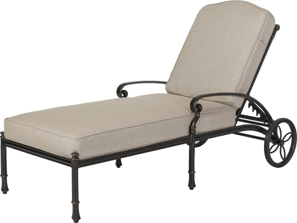 Bella Vista Cast Aluminum Patio Chaise Lounge in Midnight Gold