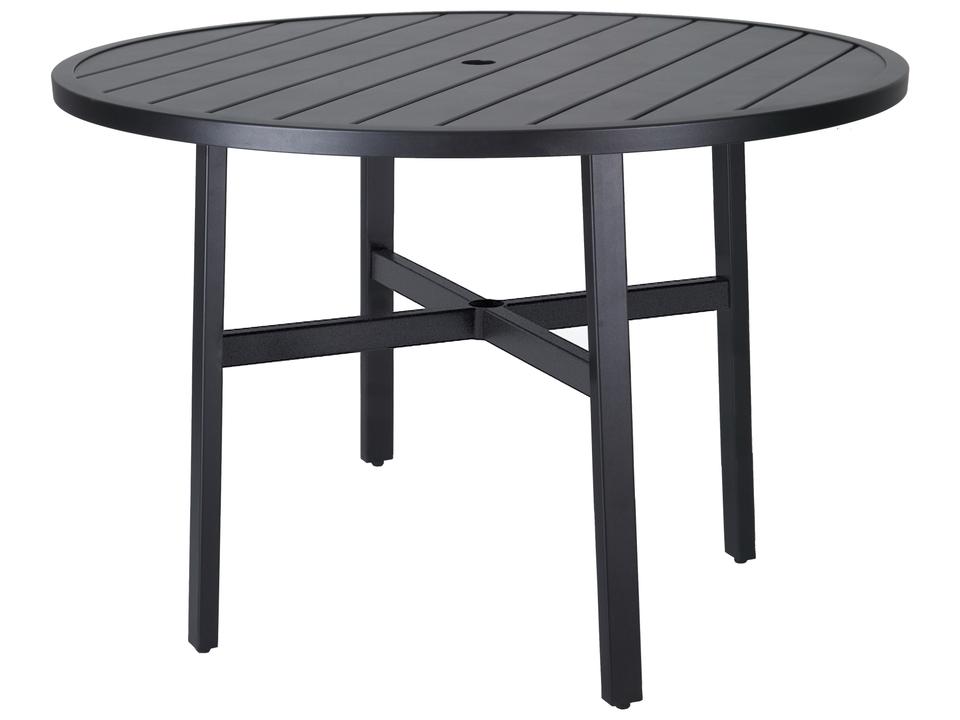 Plank 53-Inch Round Aluminum Outdoor Counter Table in Carbon