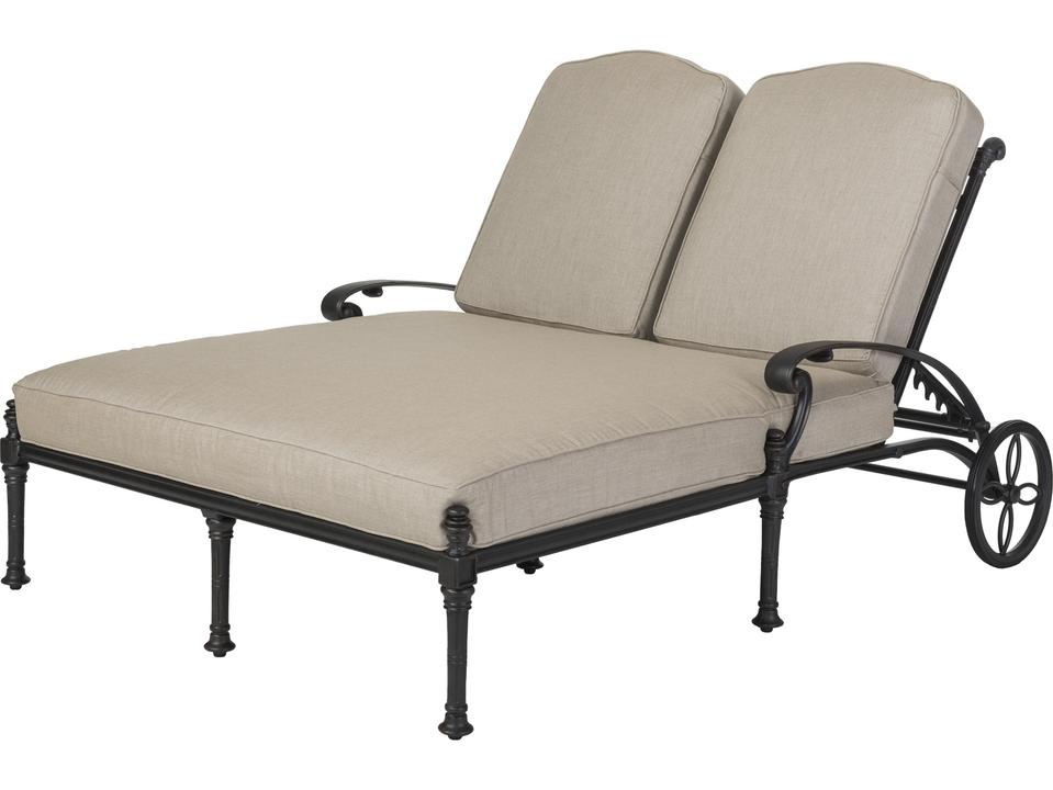 Florence Cast Aluminum Double Chaise Lounge in Desert Bronze