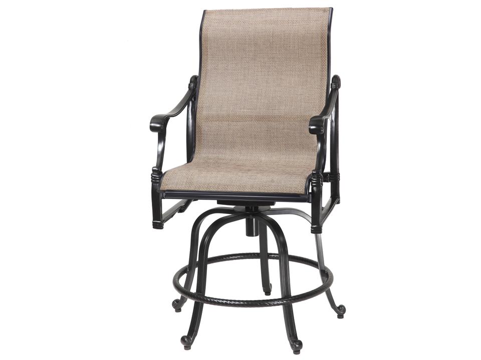 Michigan Sling Cast Aluminum Swivel Rocking Balcony Stool