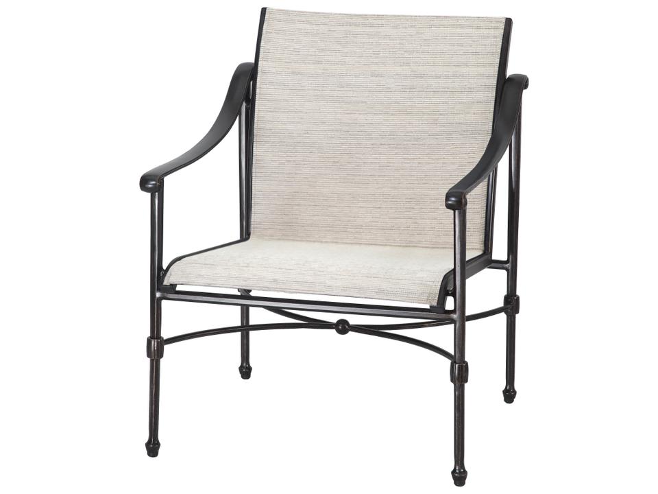 Morro Bay Sling Cast Aluminum Outdoor Lounge Chair in Midnight Gold