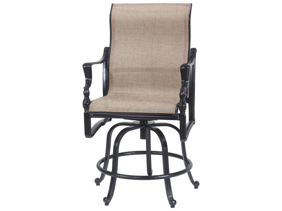 Bel Air Sling Cast Aluminum Swivel Rocker Counter Stool