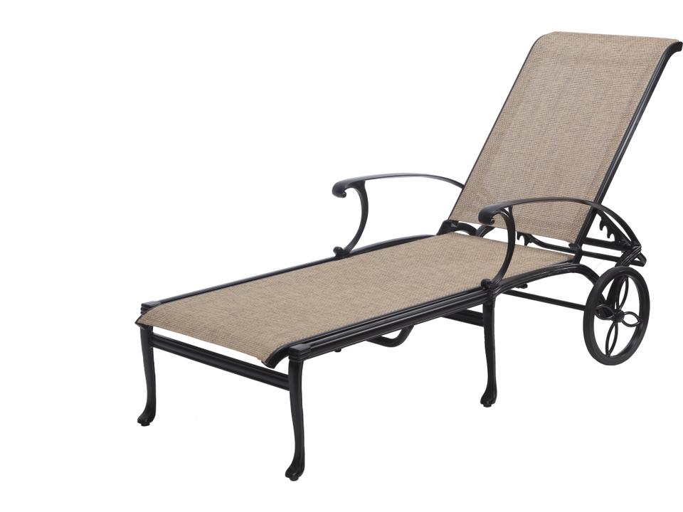 Michigan Sling Cast Aluminum Patio Chaise Lounge