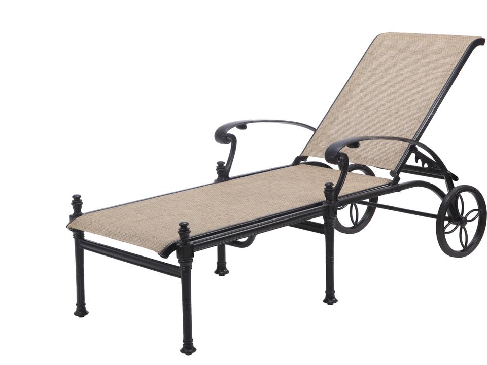 Florence Sling Cast Aluminum Chaise Lounge