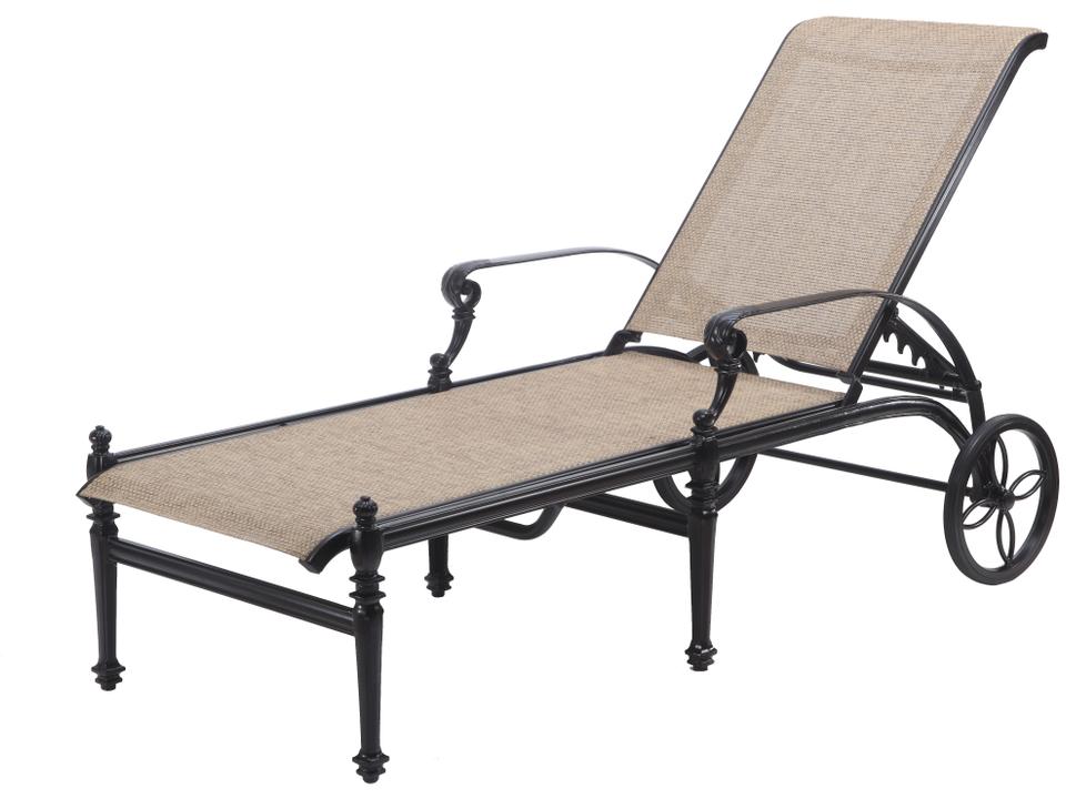 Grand Terrace Cast Aluminum Sling Chaise Lounge