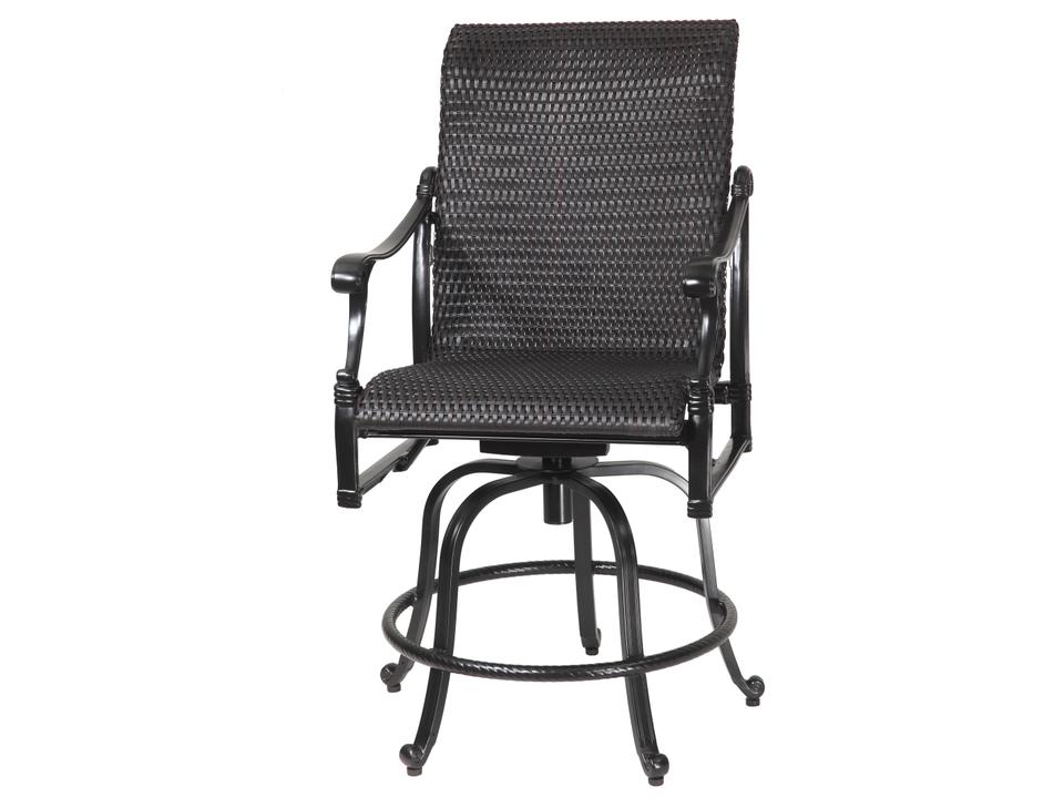 Michigan Woven Cast Aluminum Swivel Rocking Balcony Stool