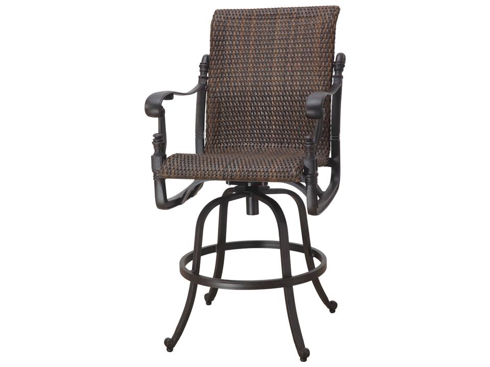 Florence Woven Cast Aluminum Swivel Patio Bar Stool