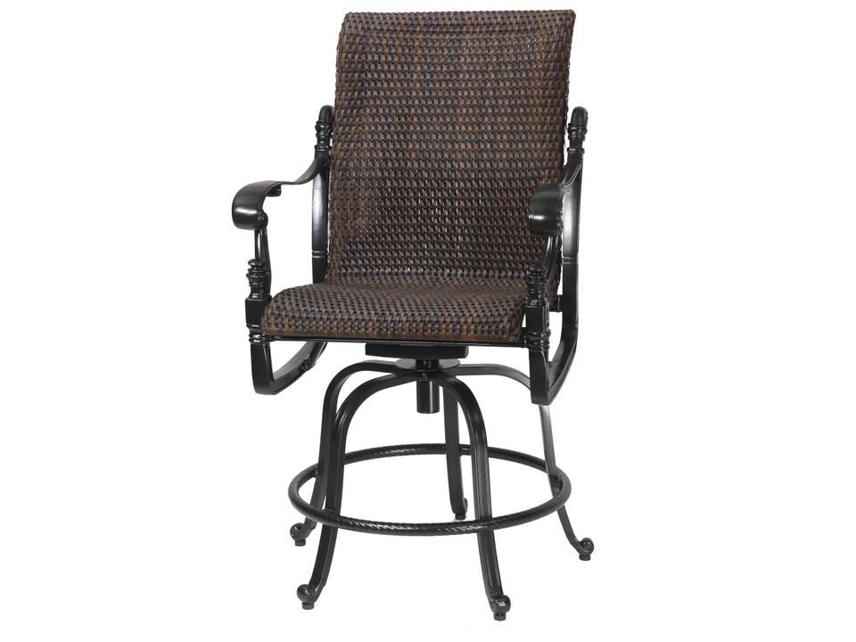 Florence Woven Swivel Rocking Balcony Stool in Desert Bronze and Chestnut