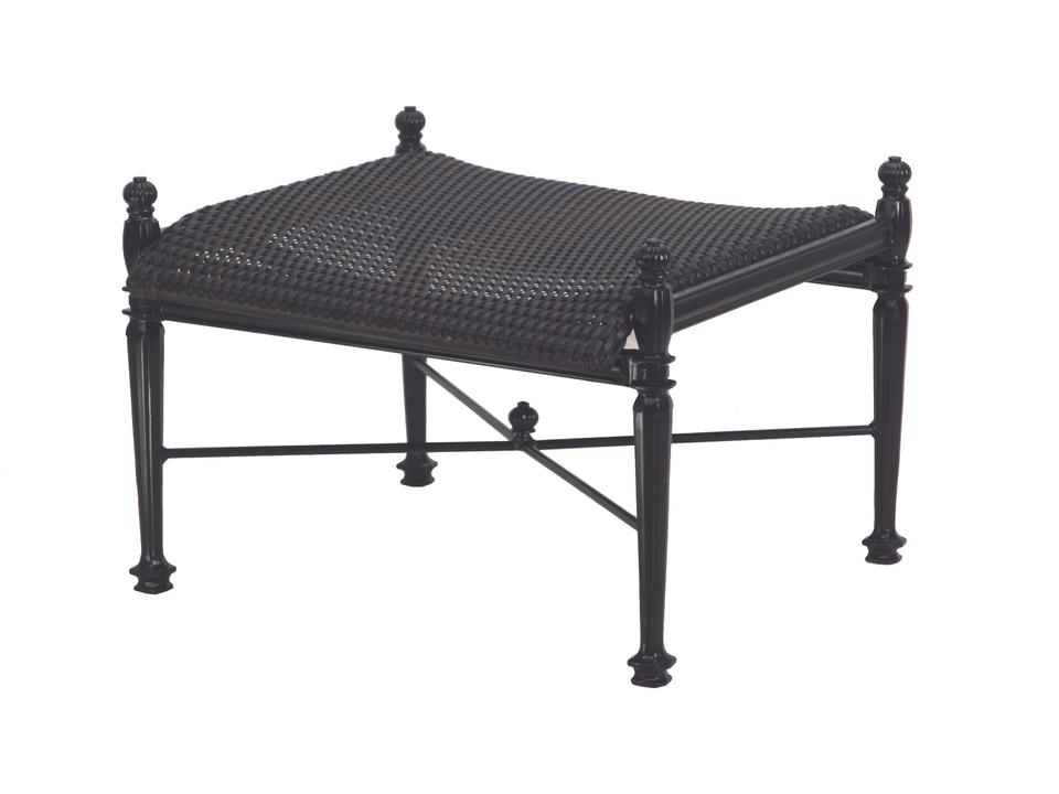 Grand Terrace Woven Cast Aluminum Outdoor Ottoman in Vintage