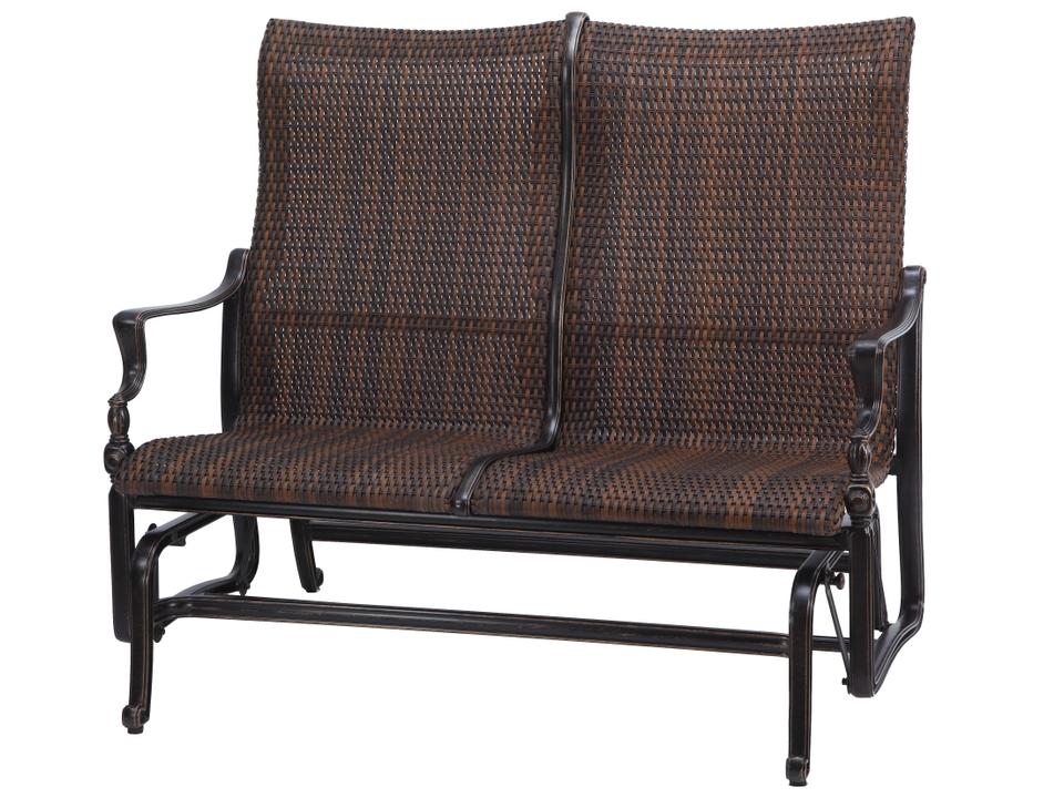 Bel Air Woven Cast Aluminum Glider High Back Loveseat