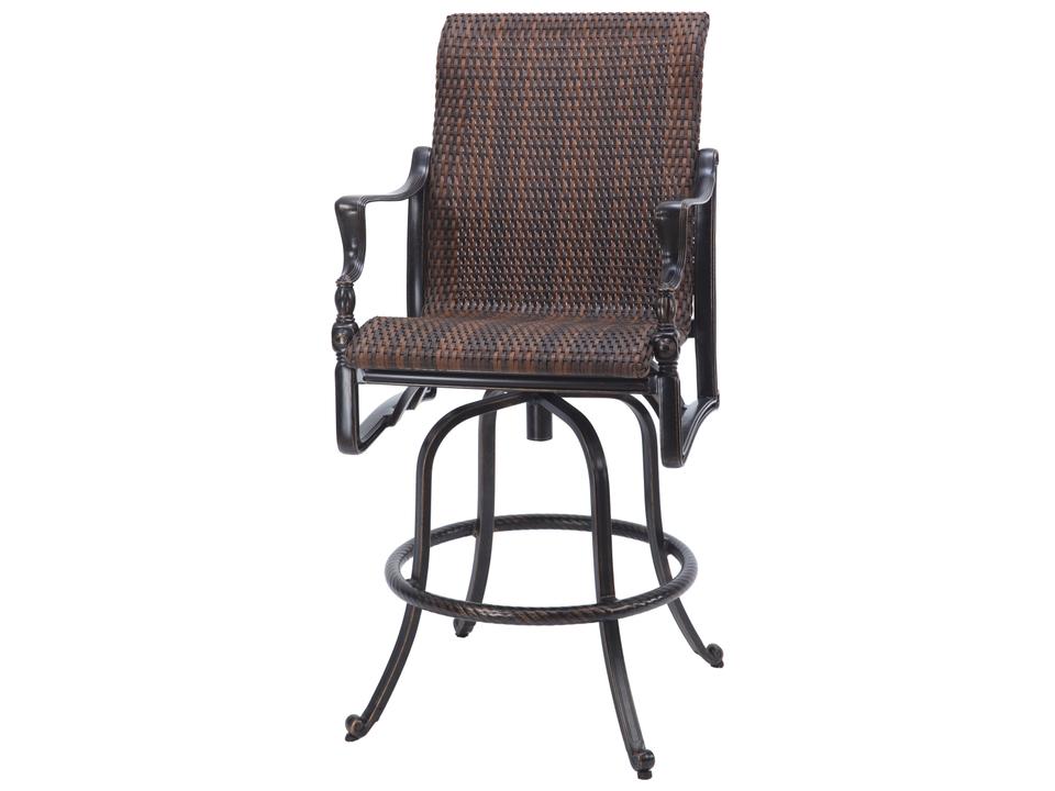 Bel Air Woven Cast Aluminum Swivel Outdoor Patio Bar Stool
