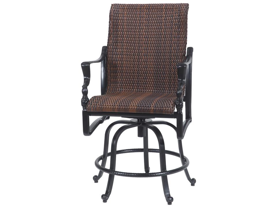 Bel Air Woven Cast Aluminum Swivel Rocker Outdoor Counter Stool