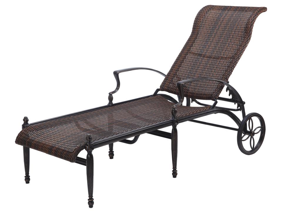 Bel Air Woven Cast Aluminum Patio Chaise Lounge